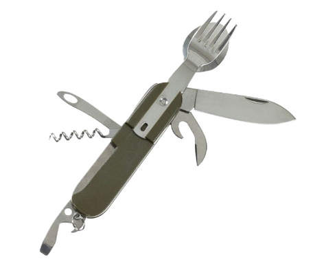 Кишеньковий столовий набір Pocket Knife, fork and spoon OD green Олива 44065 Viktailor