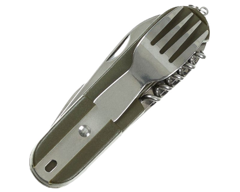 Карманный столовый набор Pocket Knife, fork and spoon OD green 44065 Viktailor