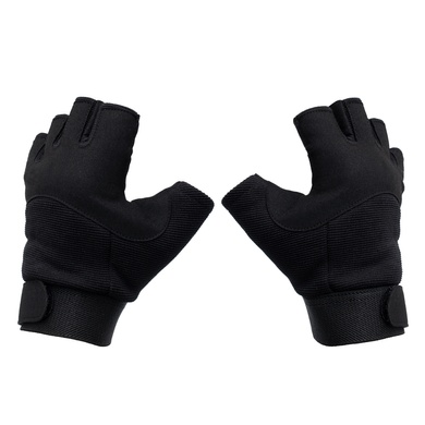 Рукавиці тактичні MIL-TEC Army Fingerless Gloves Black 12538502-L Viktailor