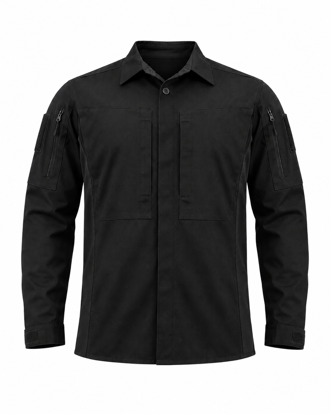 Тактическая рубашка Vik-Tailor с липучкой Velcro, Black, 56-58/5