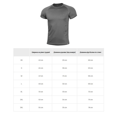 Футболка для тренировок Pentagon Body Shock Activity Shirt Cinder Grey ST09003-17-L Viktailor