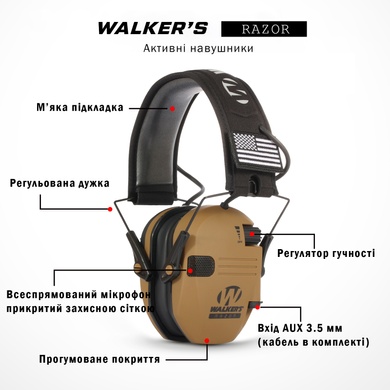 Навушники активні Walker`s Razor Coyote 99042005 Viktailor