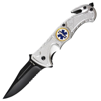 Нож складной спасательный MIL-TEC «Rescue» Silver 15323018 Viktailor
