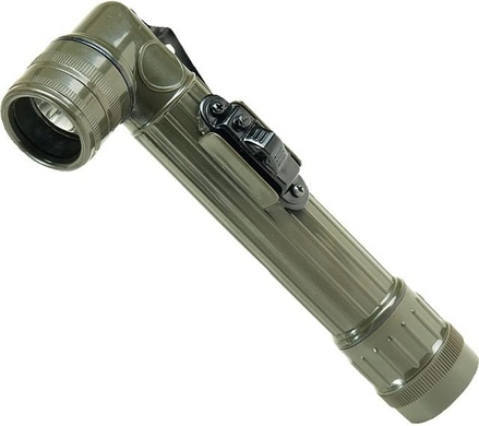 Тактичний світлодіодний ліхтар MIL-TEC LED Medium Anglehead Flashlight Olive 15143101 Viktailor