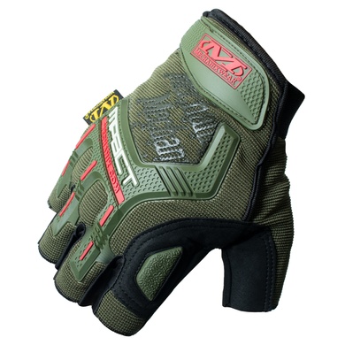 Перчатки тактические безпалые Mechanix M-Pact Glove MPT-72-Olive-Red-L Viktailor
