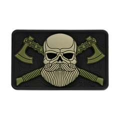 M-Tac нашивка Bearded Skull 3D PVC Black/Olive 51113201 Viktailor
