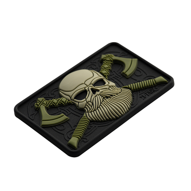 M-Tac нашивка Bearded Skull 3D PVC Black/Olive 51113201 Viktailor