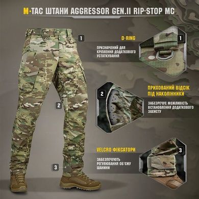 Штани M-Tac Aggressor Gen.II ріп-стоп 20002008-2XL/R Viktailor