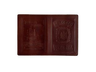 Обкладинка для паспорта України з прозорим віконцем ІІ, Burgundy