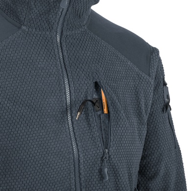 Кофта флісова Helikon-Tex Alpha Hoodie Jacket Grid Fleece Shadow Grey BL-ALH-FG-35-B06 Viktailor