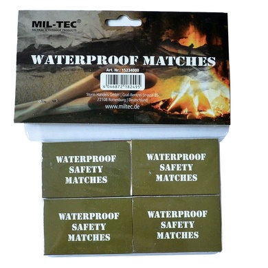 Сірники вологостійкі MIL-TEC Water Resistant Matches (4 коробки) 15234000 Viktailor