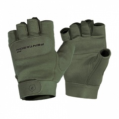 Рукавиці тактичні безпалі Pentagon Duty Mechanic 1/2 Gloves Olive Green