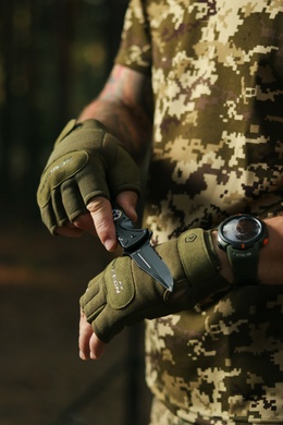Перчатки тактические беспалые Pentagon Duty Mechanic 1/2 Gloves Olive Green P20010-SH-06-L Viktailor