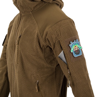Кофта флисовая Helikon-Tex Alpha Hoodie Jacket Grid Fleece Coyote BL-ALH-FG-11-B04 Viktailor