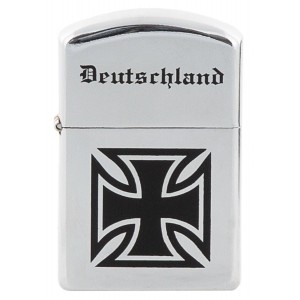 Запальничка бензинова Windproof Lighter, chrome polished, "Deutschland",Сріблястий 24083Q Viktailor