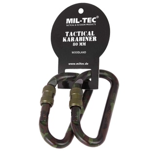 Карабіни тактичні (2 шт.) 80мм Mil-Tec Tactical Carabiner Вудленд 15922080 Viktailor