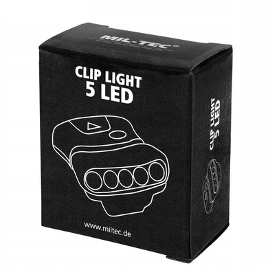 Ліхтарик на козирок кепки MIL-TEC Clip Light 5 LED 15183600 Viktailor