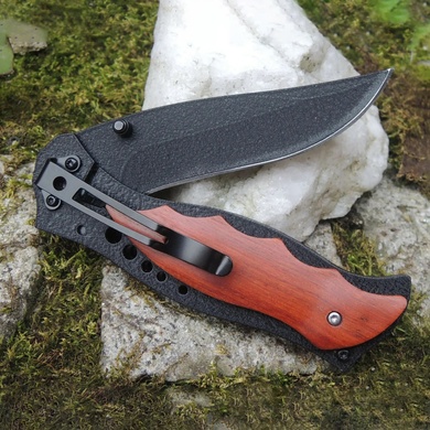 Нож складной Fox Outdoor 44823 с деревяными накладками Черный 44823 Viktailor
