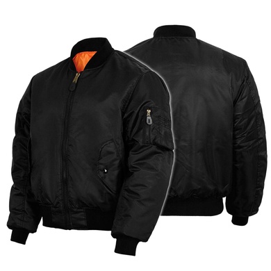 Куртка Бомбер льотна US FLIGHT JACKET MA1® STYLE Чорна 10403002 Viktailor