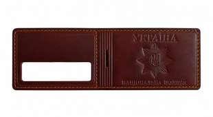 Обкладинка НПУ горизонтальна з пластиковим шевроном, Maroon Red