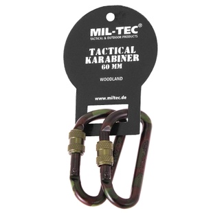 Карабіни тактичні (2 шт.) 60мм Mil-Tec Tactical Carabiner Вудленд 15922060 Viktailor