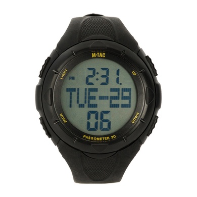 M-Tac годинник тактичний з крокоміром Black 50001002 Viktailor