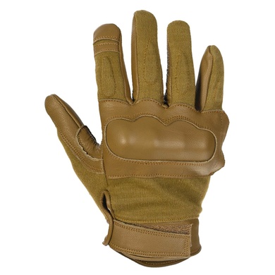 Перчатки тактические кожаные LEATHER/ARAMIDE TACTICAL GLOVES Темный койот 12504219-904 Viktailor