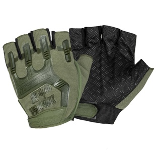 Перчатки беспалые с резиновым демпфером Mechanix Олива ONE SIZE 65255101 Viktailor