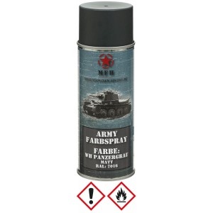 Маскувальна фарба спрей у балоні Army Spray Paint, mat, 400 ml WH TANK GREY Темносірий 27375L Viktailor