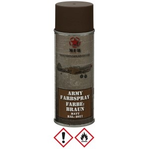 Маскирующая краска спрей в баллоне Army Spray Paint, mat, 400 ml BROWN Коричневый 27375G Viktailor