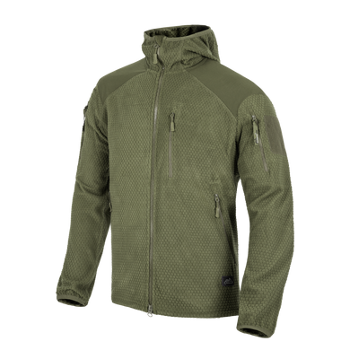 Кофта флисовая Helikon-Tex Alpha Hoodie Jacket Grid Fleece Olive BL-ALH-FG-02-B04 Viktailor