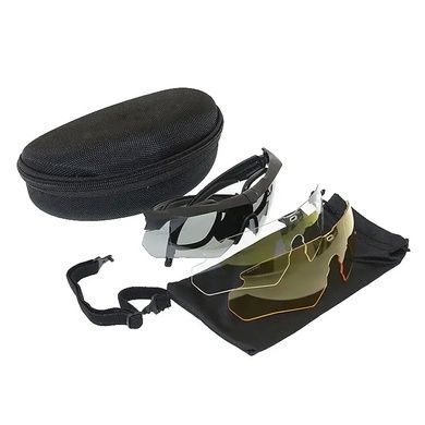 Окуляри балістичні ESS ICE 3LS Kit з чохлом Чор, Black