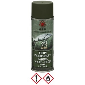 Маскувальна фарба спрей у балоні Army Spray Paint, mat, 400 ml FOREST GREEN Зелений 27375D Viktailor