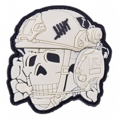 R3ICH нашивка Operator Skull 3D White R3-PTCH-3DOPSKWT Viktailor